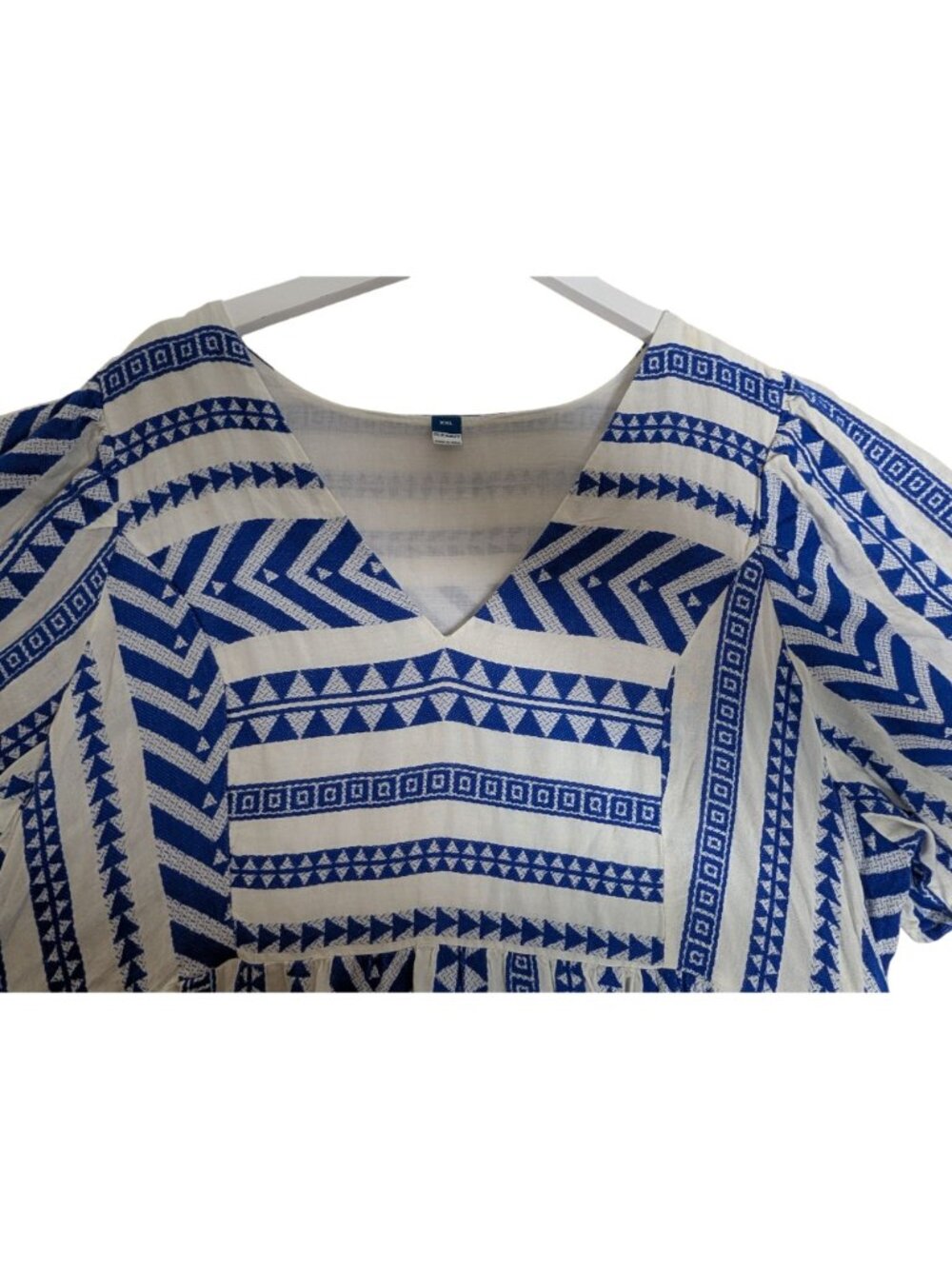 Old Navy V-Neck Blue & White Swing Dress Plus Size XXL Cotton Blend - Picture 10 of 12